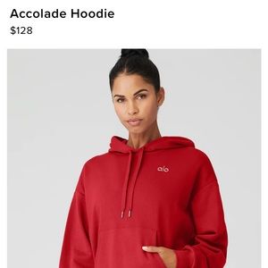 NWT ALO Yoga Red Accolade Sweatshirt 2XL